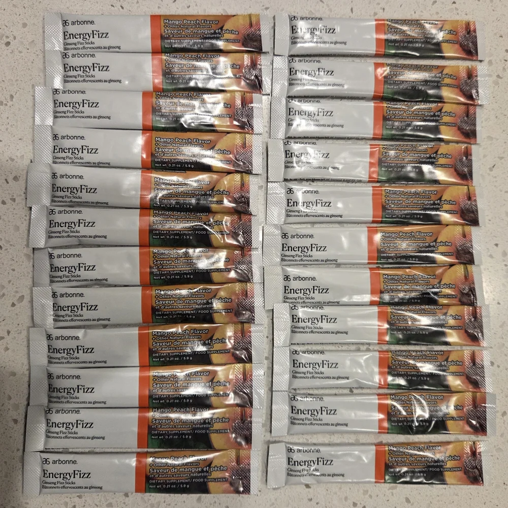 Arbonne EnergyFizz Mango Peach Flavor Sticks - Picture 2 of 2